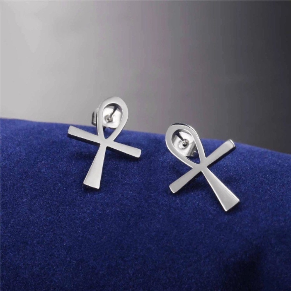 Ankh  Earrings silver